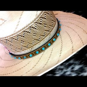 NWOT Turquoise studded hat belt